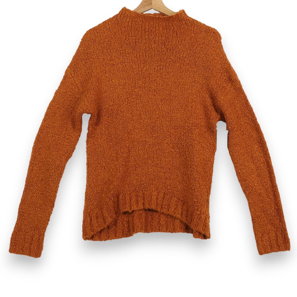 BP Womens Sweater S Rust‎ Boucle Curly Knit Textured Pullover Cozy Teddy NWOT